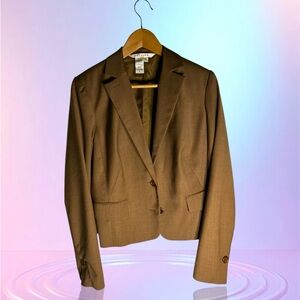 STUDiO M Women's Classic Blazer Brown Sz S Business Two Button Closure PreLoved
